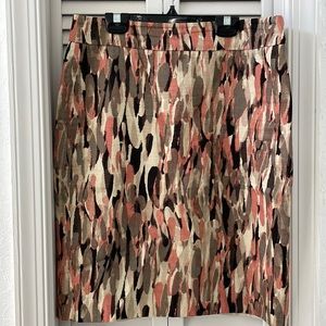 Coral print skirt by Ann Taylor